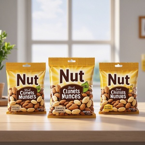 Sachet refermable personnalisé avec logo imprimé pour snacks, noix, amandes, noix de cajou – Emballage alimentaire réutilisable de qualité alimentaire, pochette verticale refermable - Product Image 2