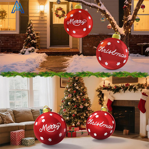 Boule de Noël géante en vinyle PVC gonflable à LED, décoration de jardin, de cour, de porte, de pièce, de toit - Product Image 4