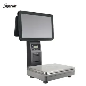 15,6 pulgadas escala sistema pos cajero pos máquina con xprinter 58mm terminal de pago con Aclax PBX escala para supermercado