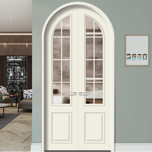 Современные простые высококачественные арочные стеклянные деревянные двойные двери из композитного материала с шумоизоляцией для спальни, отеля, ванной комнаты, кухни <span class=keywords><strong>TNB</strong></span> 5 - Product Image 4