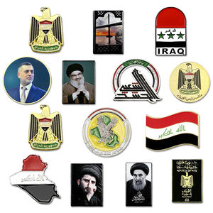 Наклейки на лацкан с изображением флага Ирака на заказ, эмалевые металлические значки, наклейки на телефон, сувениры в Национальный день - Product Image 3