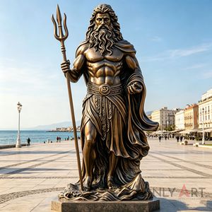 Estatua de Zeus Antigua Hecha a Mano y Personalizada, Escultura de Poseidón, Estatua de la Mitología <span class=keywords><strong>Griega</strong></span>, Estatua Clásica del Dios Poseidón - Product Image 1
