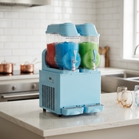 Machine à Boissons Glacées Commerciale 3 Bacs, Machine à Granita et Smoothies 110V 220V en Acier Inoxydable CE pour Magasin de Proximité, Hôtel, Bar, Café