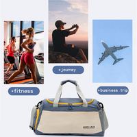 Bolsa de Almacenamiento para Gimnasio y Ejercicio, Bolsa Deportiva de Poliéster Resistente, Organizador de Viaje con Compartimento para Zapatos, Plegable, Gran Capacidad