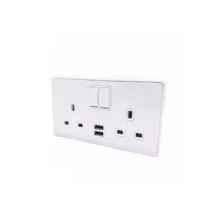 2 gang uk prise murale usb double prise murale uk prise électrique avec usb c