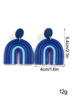 Boucles d'oreilles pendantes géométriques en argile polymère souple de haute qualité, motif arc-en-ciel, pour femme, couleurs assorties