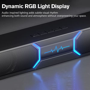 ลำโพงซาวด์บาร์บลูทูธแบบตั้งโต๊ะ พร้อมไฟ RGB เสียงสเตอริโอ ช่องต่อ USB/AUX สำหรับพีซี ทีวี แล็ปท็อป ระบบเสียงภายในบ้าน - Product Image 3
