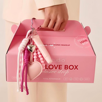 Boîte à flûte en E avec poignée intégrée pour Beauty Blender, impression intérieure et extérieure, emballage cosmétique personnalisé, vente en gros