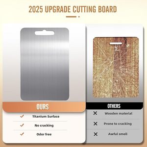 100% <span class=keywords><strong>planche</strong></span> à découper en titane planches à découper avec poignée <span class=keywords><strong>planche</strong></span> de charcuterie réversible pour la maison comptoir extérieur - Product Image 3