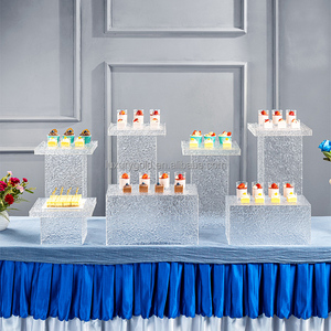 Set Espositore Buffet All'ingrosso, Alzate Trasparenti in Acrilico <span class=keywords><strong>Cristallo</strong></span> per Feste, Supporti a Più Livelli per Torte Nuziali, Alzate per Esposizione Cibo - Product Image 2