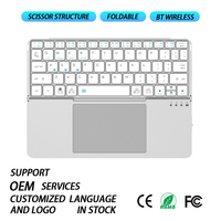 Nouveau clavier ergonomique pliable à commutateurs à ciseaux, triple connexion, pavé tactile, support détachable, ultra-mince, sans fil