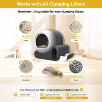 Bac à litière pour chat robot intelligent en plastique extra large de 10kg, autonettoyant automatique facile avec fonction de contrôle par application, nettoyage facile