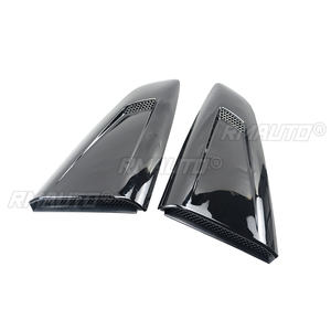 For Ford Mustang 2015-2022 All Models Vent Scoop Side <b>Window</b> Louver <b>Cover</b> Decoration Shutter Carbon Fiber Look Glossy Black - Product Image 1