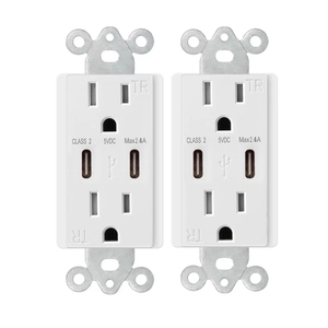 ETL được liệt kê 20W 15A 125V nhanh chóng sạc USB tường ổ cắm trắng chống giả mạo điện receptacle cho các bệnh viện của Mỹ - Product Image 2