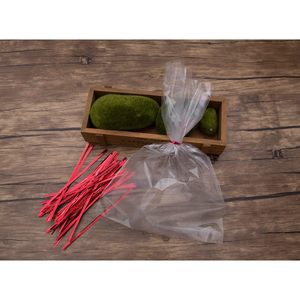 Bolsas transparentes de celofán OPP de 5 x 7 pulgadas con 100 ataduras rojas para regalos de boda, dulces y galletas. - Product Image 3