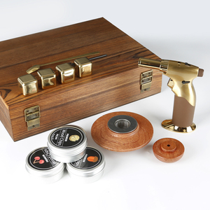Whiskey <strong>Smokey</strong> Kit Built-In Lighter 4 Flavors Wood Chips Stainless Steel Ice Stone Cocktail Bourbon Smoking Kit Bar Party Tool - Product Image 1
