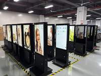 Kios LCD Dua Sisi 3000 Nits, Tahan Sinar Matahari, Tahan Air, Signage Digital Luar Ruangan, Suhu Warna Dapat Disesuaikan, CMS Berbasis Cloud, WiFi