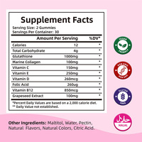 Échantillon Gratuit Gélifiés au Collagène et Glutathion pour Éclaircissement de la Peau à la Vitamine C et L-Glutathion