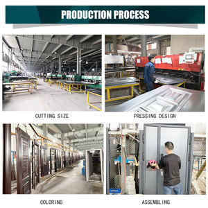 Negozio tedesco al di fuori dell'entrata baldacchino lungo manico solido per la casa in ferro di sicurezza in acciaio metallo anteriore doppio vetro porte per la casa - Product Image 4