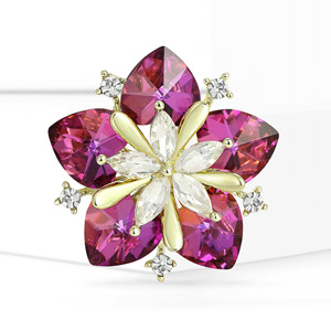 Nouvelle Broche Fleur Colorée Tendance 2026, Épingle Éclatante en Cristal pour Femme, Bijou de Soirée, Mariage et Occasions Formelles - Product Image 4
