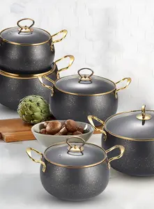 16/18/20/22/24cm High Quality Belly Shape Aluminum Cooking Soup Pot Kitchen Cookware Set