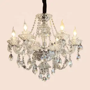 Modern Luxo claro K9 Cristal Chandelier braços de vidro para Sala Quarto Villa Hotel hall pendurado Pingente luz decoração home