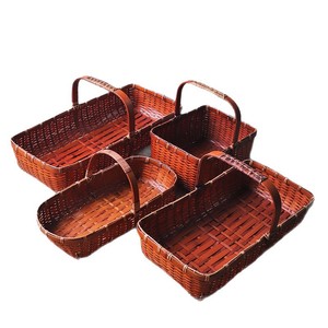 Bamboo Woven <b>Basket</b> Rectangle Handmade <b>Storage</b> Kitchen Home Office Use - Product Image 5
