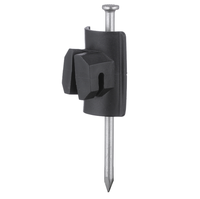 Isolateur robuste à clouer pour poteau en bois de clôture électrique avec clou de 70 mm, compatible avec fil de 2 mm et polycorde, protection UV