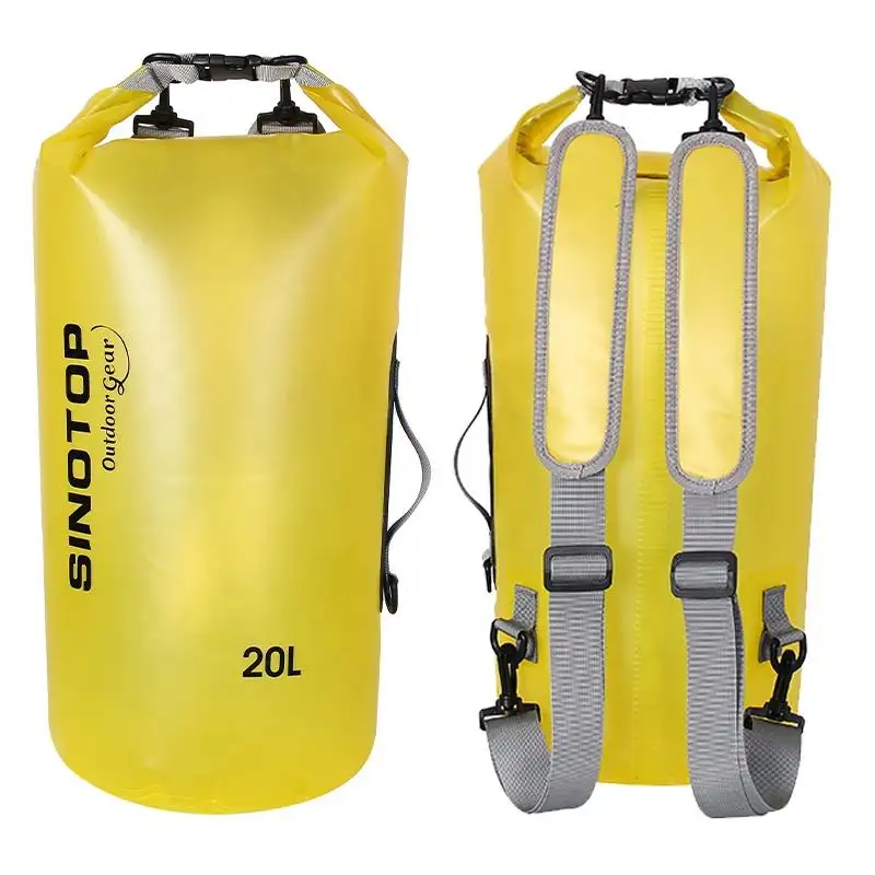 Mochila transparente para exteriores, bolsa seca de 20L, ligera, resistente al agua, para Kayak, Camping