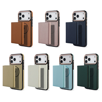 Étui de téléphone pour iPhone 17 de luxe personnalisé en cuir PU magnétique avec support portefeuille pliable magnétique détachable pour cartes