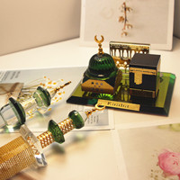 Modèle architectural de mosquée en verre cristal YASEEN, ornement 11,5*9*14cm, réutilisable, personnalisé, 3D, imperméable, fournitures pour le Ramadan