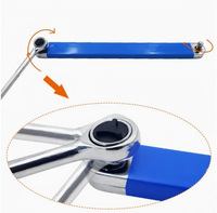 Jeu de clés à cliquet OEM en acier au carbone, réglables, à double extrémité, avec adaptateurs 1/4 ", 3/8 ", 1/2 ", revêtement poudré, pour l'automobile