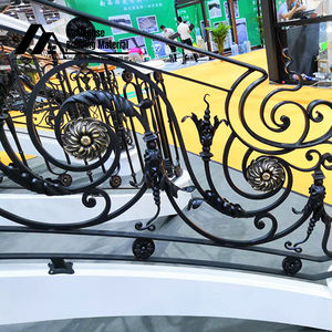 Foshan fabrika rustik ferforje Metal balkon korkuluğu açık kapalı güvenlik korkuluklar merdiven döşeme için korkuluklar - Product Image 2