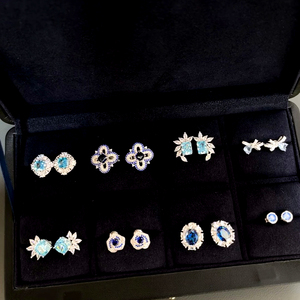 ต่างหูเงินแท้ 925 ประดับมอสซาไนต์ พร้อมใบรับรอง ต่างหูเงินแฟชั่นสำหรับผู้หญิง - Product Image 1