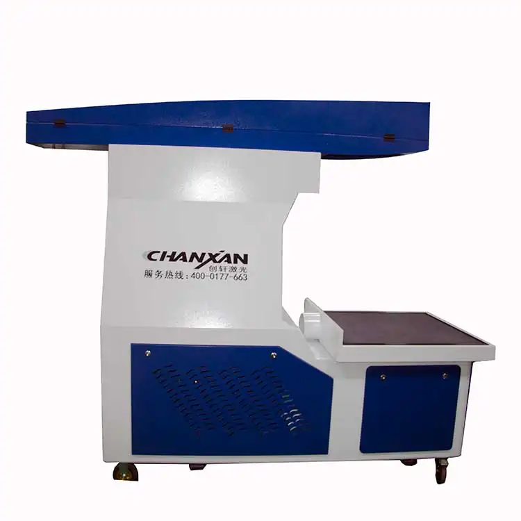 Chanxan 80w 100w denim dei jeans acrilico in pelle tessuto tessili per la co2 macchina per marcatura laser 3d dinamico di messa a fuoco laser macchina di marcatura
