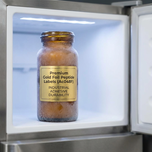 Etiquetas de Lujo para Viales de Péptidos con Lámina Dorada y Relieve - Marca Metálica Premium con Acabado Texturizado para Investigación de Alta Gama - Product Image 6