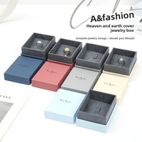 Kotak Hadiah Perhiasan Polos Berbentuk Persegi Panjang dengan Tutup Atas-Bawah, Kemasan Cincin Gelang Kalung yang Chic