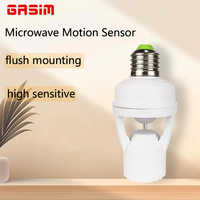 Gasim alta calidad 100-240V E27 PIR Sensor de movimiento portalámparas infrarrojo