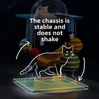 Arbre à chat classique en sisal Starry Sky avec griffoir intégré et lit capsule spatiale, design peu encombrant pour Halloween et Noël