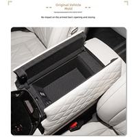 Coussin de protection en cuir matelassé losanges pour accoudoir de voiture Zhijie V9 ; Accessoire décoratif de rangement intérieur