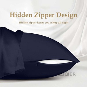Taie d'oreiller personnalisée avec logo, luxueuse, douce, avec fermeture éclair discrète, imprimée sur mesure, taie d'oreiller de haute qualité en soie, ensemble cadeau - Product Image 6