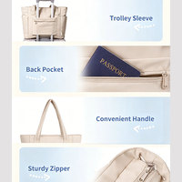Sac fourre-tout matelassé Wandering Nature avec porte-gobelet isotherme, compartiment rembourré pour ordinateur portable et pochette pour trolley, idéal pour infirmières, femmes, voyages et travail