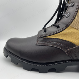 Cxt, mạnh mẽ Grip vulanized cao su đế ngoài khởi động chiến thuật đầy đủ Hạt Da + nylon vải màu nâu sẫm khởi động chiến đấu hsm343 - Product Image 4