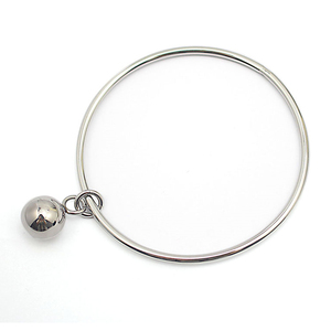 Signore dell'acciaio Inossidabile Delle donne Del Braccialetto Del Pendente Disco Cinturino In Metallo <span class=keywords><strong>Argento</strong></span> Cablaggio di Fascini Dei Braccialetti con Perline Sfera Delle Donne Regalo Dei Monili - Product Image 2