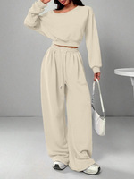 Conjunto de Pantalones Cortos y Top Corto Asimétrico Bordado de Color Sólido para Mujer, Hombros Descubiertos, Corte Holgado, Estilo Casual Urbano, Disponible en Stock