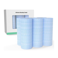 Lingettes de nettoyage pour cuisine et table en tissu non tissé réutilisable, gaufrées OEM, 1 pli, couleur personnalisée