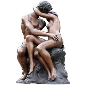 Maison jardin décoration métal artisanat coulée laiton Art moderne grandeur nature le baiser des amoureux Bronze nu Figure Sculpture - Product Image 1