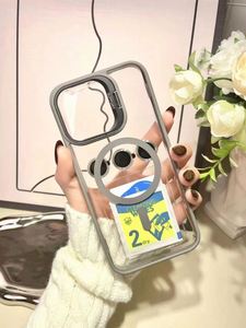 Étui de téléphone de luxe pour iPhone 16 15 14 13 12 11 Pro Max Plus, support magnétique en acrylique PC rigide, protection de l'objectif en verre - Product Image 5