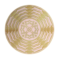 Assiettes en Porcelaine Fine de Luxe à Motif Baroque Turquoise Doré – Vaisselle en Céramique pour Mariages, Restaurants et Décoration Intérieure – Vente en Gros