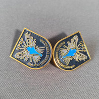 Broche carrée personnalisée en alliage plaqué or pour enfants, motif croix chrétienne Camino de Santiago, accessoires vestimentaires